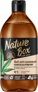 Nature Box NATURE BOX_For Men 3in1 Anti-Dandruff Hair,Scalp,Beard szampon z olejem z awokado Konopie 385ml 1