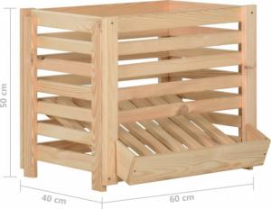 Skrzynia ogrodowa vidaXL Skrzynia na ziemniaki, 60x40x50 cm, lite drewno sosnowe 8