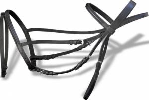 vidaXL Skórzane ogłowie dla dużego konia z wędzidłem i wodzami, czarne 2