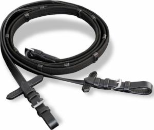 vidaXL Skórzane ogłowie dla dużego konia z wędzidłem i wodzami, czarne 6