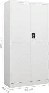 vidaXL Szafa zamykana na klucz, biała, 90x40x180 cm, stalowa 8