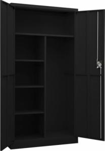 vidaXL Szafa zamykana na klucz, czarna, 90x40x180 cm, stalowa 6