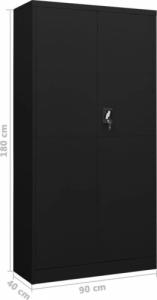 vidaXL Szafa zamykana na klucz, czarna, 90x40x180 cm, stalowa 8