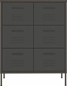 vidaXL Szafka z szufladami, antracytowa, 80x35x101,5 cm, stalowa 4