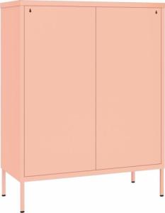 vidaXL Szafka z szufladami, różowa, 80x35x101,5 cm, stalowa 6