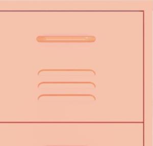 vidaXL Szafka z szufladami, różowa, 80x35x101,5 cm, stalowa 8