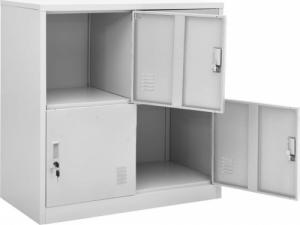 vidaXL Szafka zamykana na klucz, jasnoszara, 90x45x92,5 cm, stal 5