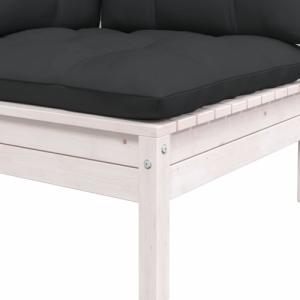 vidaXL 2-osobowa sofa ogrodowa z poduszkami, białe drewno sosnowe 5