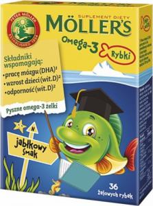Mollers MÖLLER'S_Omega-3 tran norweski suplement diety Rybki Jabłkowy 36szt 1