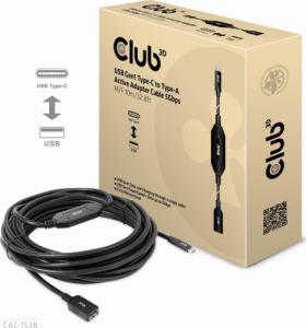 Kabel USB Club 3D USB-A - USB-C 10 m Czarny (CAC-1538) 1