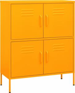 vidaXL Szafka, musztardowa, 80x35x101,5 cm, stalowa 2