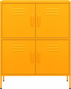vidaXL Szafka, musztardowa, 80x35x101,5 cm, stalowa 4