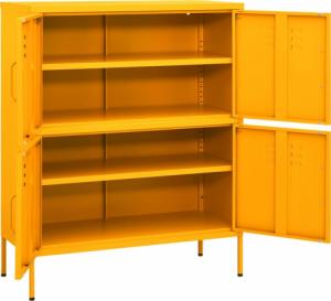 vidaXL Szafka, musztardowa, 80x35x101,5 cm, stalowa 7