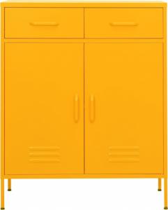 vidaXL Szafka, musztardowa, 80x35x101,5 cm, stalowa 5