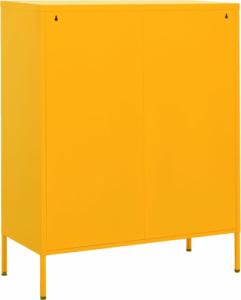 vidaXL Szafka, musztardowa, 80x35x101,5 cm, stalowa 7