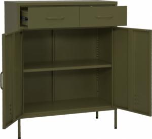vidaXL Szafka, oliwkowozielona, 80x35x101,5 cm, stalowa 8