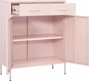 vidaXL Szafka, różowa, 80x35x101,5 cm, stalowa 8