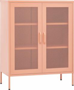 vidaXL Szafka, różowa, 80x35x101,5 cm, stalowa 2