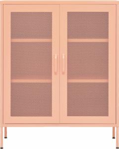 vidaXL Szafka, różowa, 80x35x101,5 cm, stalowa 4