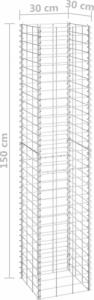vidaXL Wysokie donice gabionowe, 3 szt., 30x30x150 cm, żelazo 5