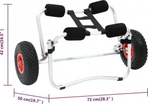 vidaXL Wózki do transportu kajaka aluminiowy 2 szt. (277087) 6