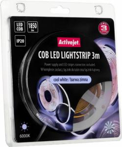 Taśma LED Activejet Taśma LED COB 3m z zasilaczem barwa zimna IP20 10