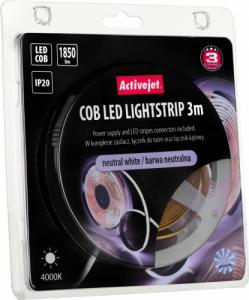 Taśma LED Activejet Taśma LED COB 3m z zasilaczem barwa neutralna IP20 10