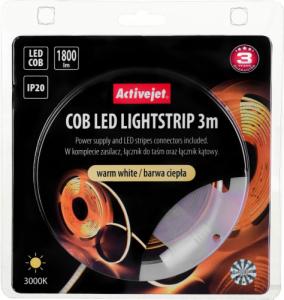 Taśma LED Activejet Taśma LED COB 3m z zasilaczem barwa ciepła IP20 1