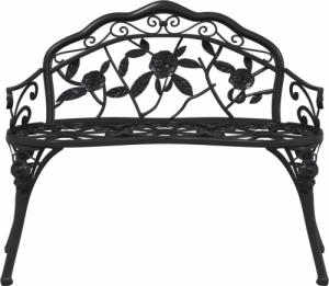 vidaXL Ławka ogrodowa, 100 cm, odlew aluminium, czarna 3