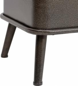 vidaXL Ławka ze schowkiem i oparciem, 110 cm, czarna, sztuczna skóra 2