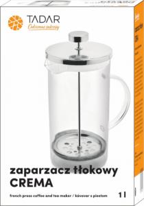 Tadar Zaparzacz herbaty ziół French Press Tadar Crema 1l 8