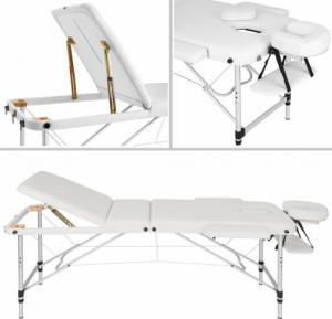 Tectake 3-strefowy stół do masażu z 5 cm wyściółką i aluminiową ramą - biały 3