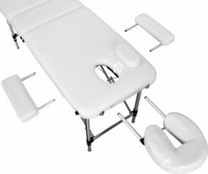 Tectake 3-strefowy stół do masażu z 5 cm wyściółką i aluminiową ramą - biały 4