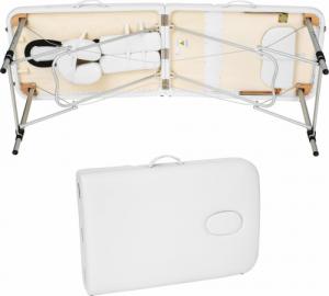 Tectake 3-strefowy stół do masażu z 5 cm wyściółką i aluminiową ramą - biały 5