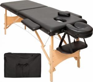 Tectake 2-strefowy stół do masażu Freddi z wyściółką 5cm i drewnianą ramą - czarny 1