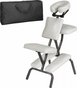 Tectake Krzesło do masażu ze sztucznej skóry - biały 1