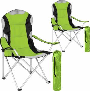 Tectake 2 krzesła turystyczne wyścielane - zielony 1