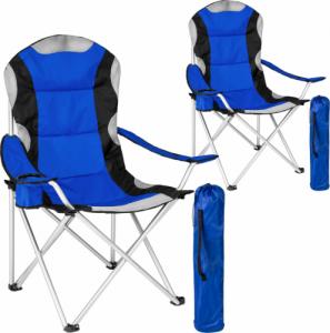 Tectake 2 krzesła turystyczne wyścielane - niebieski 1