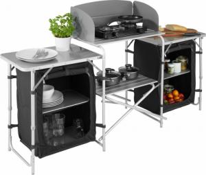 Tectake Kuchnia kempingowa 172x52x104cm - czarny 2