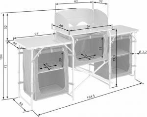 Tectake Kuchnia kempingowa 172x52x104cm - czarny 6