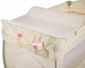 Tectake Łóżeczko turystyczne z przewijakiem kojec - beżowy 2