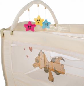 Tectake Łóżeczko turystyczne z przewijakiem kojec - beżowy 3