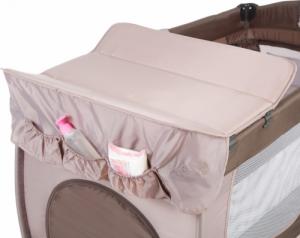 Tectake Łóżeczko turystyczne z przewijakiem kojec - brązowy 2