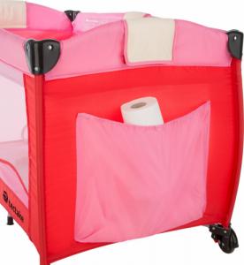 Tectake Łóżeczko turystyczne z przewijakiem kojec - pink 4