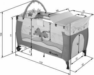 Tectake Łóżeczko turystyczne z przewijakiem kojec - pink 6