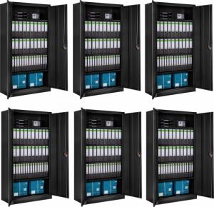 Tectake 6x Szafka na dokumenty z 5 półkami - czarny 1