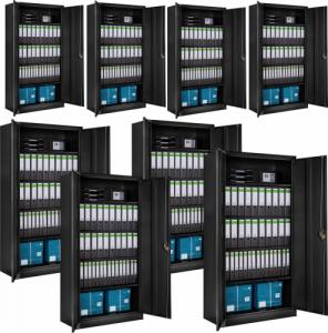 Tectake 8x Szafka na dokumenty z 5 półkami - czarny 1