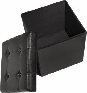 Tectake Składany puf ze schowkiem - czarny 2