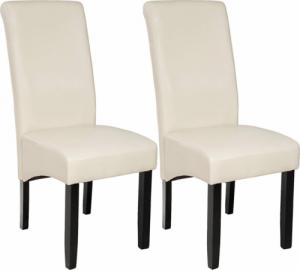 Tectake 2 eleganckie krzesła do jadalni lub salonu - kremowy 1