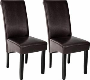 Tectake 2 eleganckie krzesła do jadalni lub salonu - brązowy 1